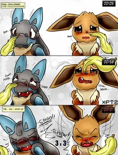 Female Lucario x Female Eevee Tickle Fight pg4 by xptzstudio