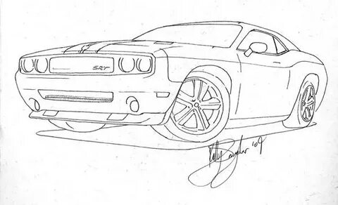 Challenger Dodge Hellcat Pages Coloring Sketch Template Char