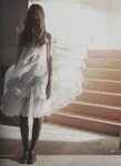 Natural, with stairs. Cute white dress, White sheer dress, H