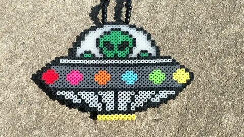 Alien UFO Perler on Kandi Necklace Etsy