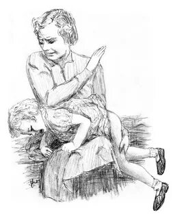 Spanking Art of Lee Warner - Handprints Drawings Gallery #10