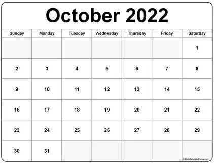 October 2022 calendar free printable calendar