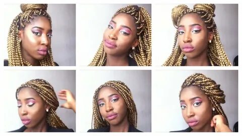 How I Style My Blonde Box Braids //MakeupByFavi - YouTube