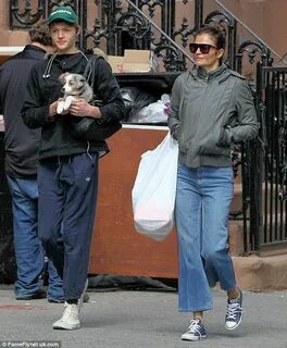 Helena Christensen and son Mingus Reedus carry new puppy hom