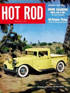 Hot Rod Magazine, January 1952, Chopped, Channeled, '34 Ford