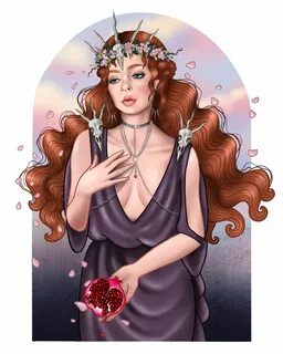 Persephone Greek Goddess Sticker by Jessica Lauser - White B