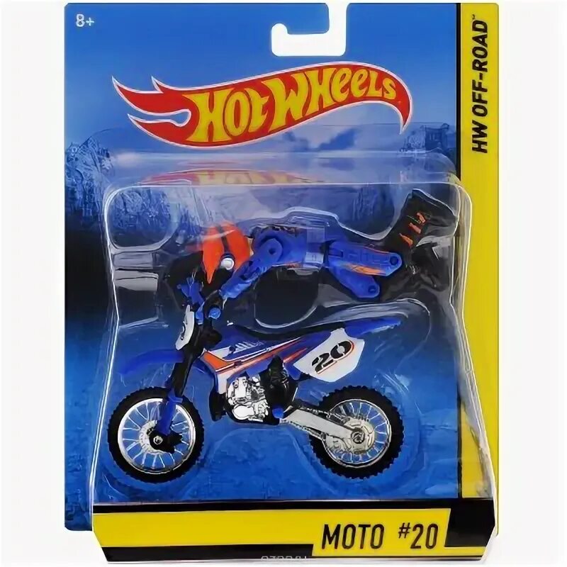 Hot Wheels Игрушка "Мотоцикл с гонщиком", цвет синий почтой 