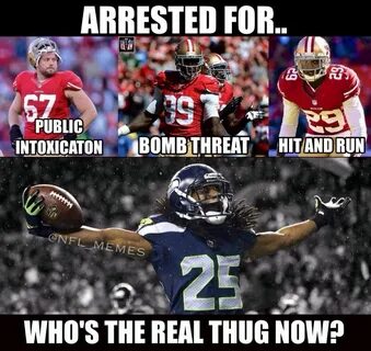 Who's the real thug? Seahawks funny, Seahawks memes, Nfl mem