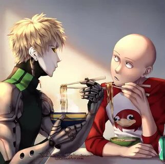 Saitama and Genos.