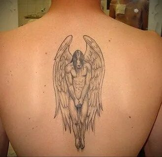 Фото тату с ангелом на спине 12.03.2020 № 156 -angel tattoo 