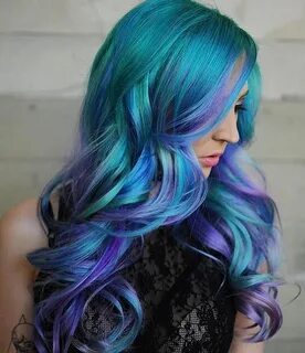 #haircolor Hair highlights, Teal hair, Purple hair highlight