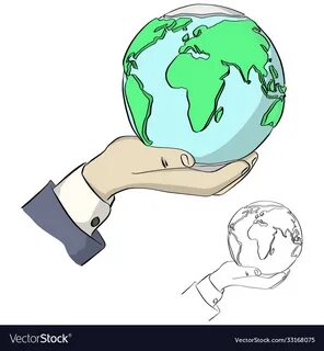 Close-up businessman hand holding earth Royalty Free Vector