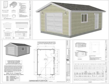 G521 16 x 24 x 8 Garage Plans PDF and DWG