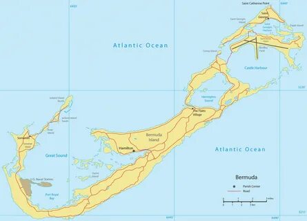 Map Of Bermuda Traiangle Printable Beaches Tourist Satellite