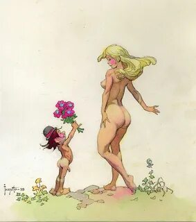 Sold Price: (Frazetta) Nude and little elf (the gift). - Dec