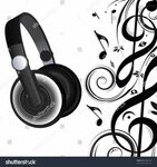 Headphones Music Notes Stock Illustration 68895199 Shutterst