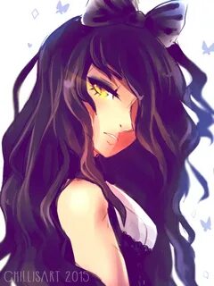 Safebooru - 1girl artist name bangs bare shoulders black bow