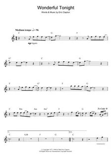 Wonderful Tonight Partitions Eric Clapton Saxophone Alto sol