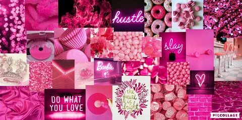 Baddie Aesthetic Pink Aesthetic Collage Wallpaper Laptop - b