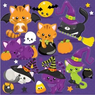 BUY 20 GET 10 OFF Halloween Clipart Commercial Use Cat Etsy