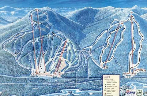1996-97 Attitash Bear Peak Trail Map - New England Ski Map D