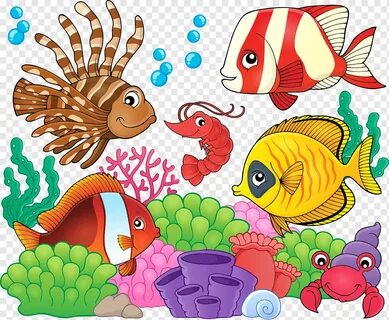 Seabed Cartoon World Ocean, Cartoon fish seabed, cartoon Cha