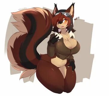 Anime werewolf woman with big boobs and big butt