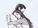 Drawn couple beautiful pencil sketch love - Pencil and in co