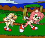 Amy and Cream stuck in a Sega Sonic game by DARKZADAR Submis