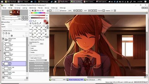 New poses and expressions of Monika in space room - Issue #2