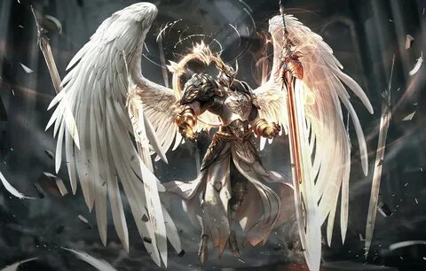 Обои Ангел, Меч, Крылья, Fantasy, Арт, Art, Angel, Sword, Wi
