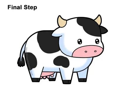 How to Draw a Cow (Cartoon) VIDEO & Step-by-Step Pictures