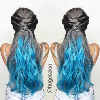 Gray And Turquoise Hair Hair color blue, Hair styles, Blue h