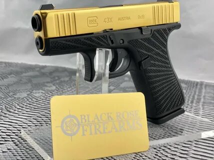 Black Rose Firearms Glock 43X Polished Gold Starburst Stippl