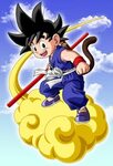 Goku and Flying Nimbus. by Link-LeoB Goku, Chibi goku, Kid g