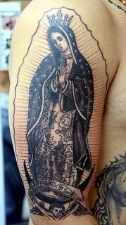 53 Graceful Virgin Mary Shoulder Tattoos