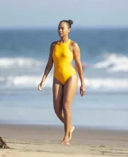 Zoe Saldana - In bikini on the beach in Malibu -45 GotCeleb