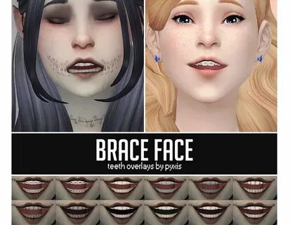 BRACEFACE - TEETH OVERLAYS Sims, Sims 4 cc makeup