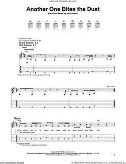 Queen - Another One Bites The Dust sheet music for guitar so