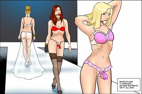 Femdom chastity cartoon.