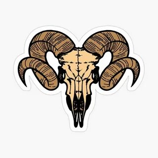 Baphomet, Ram Skull With Horns Sticker by ozumdesigns Skull 