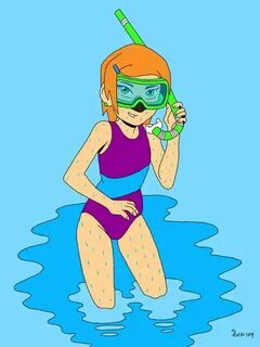 Ben 10 - Gwen Swimsuit Snorkel-COLORED- by nadreog.deviantar