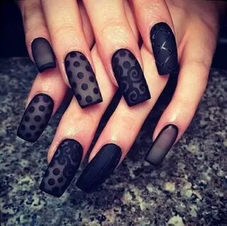 50 Dramatic Black Acrylic Nail Designs to Keep Your Style On