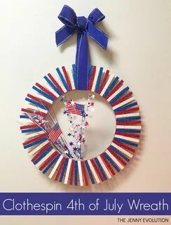 Clothespin 4th of July Wreath - Mommy Evolution 4th of july 