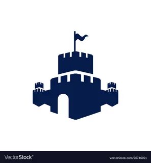 Creative castle fortress logo design icon template