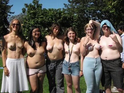 Group of women flashing boobs