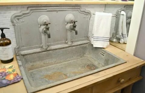 vintage zinc sink - Google Search Dream Home Cottage bath, O