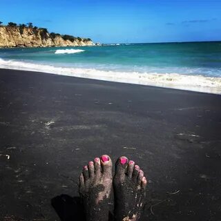 Painted pink. Black Sand Beach, Vieques Island, Puerto Rico 