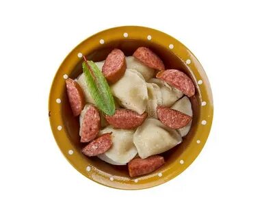 Сотейник Crockpot Pierogi с Kielbasa Стоковое Изображение - 