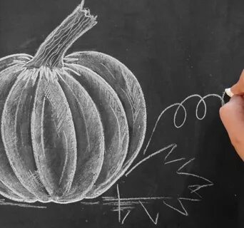 How to Draw a Chalk Pumpkin Halloween chalkboard art, Fall c